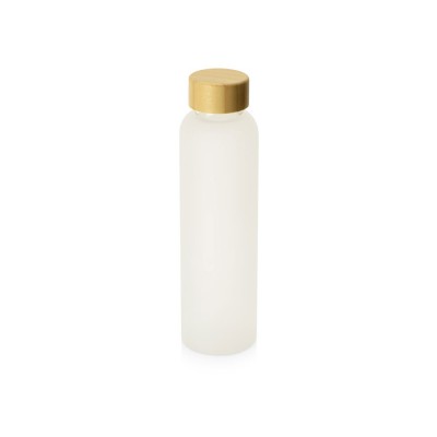 Купить Стеклянная бутылка с бамбуковой крышкой Foggy, 600мл, белый с нанесением логотипа