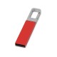 Купить Флеш-карта USB 2.0 16 Gb с карабином Hook, красный/серебристый с нанесением логотипа