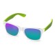 Купить Очки солнцезащитные с зеркальными линзами Partymaker, лайм с нанесением логотипа