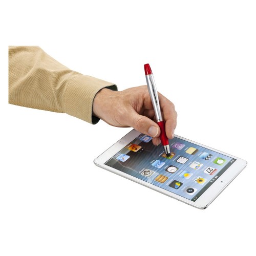 Купить Ручка-стилус Nash с маркером, красный/серебристый с нанесением логотипа