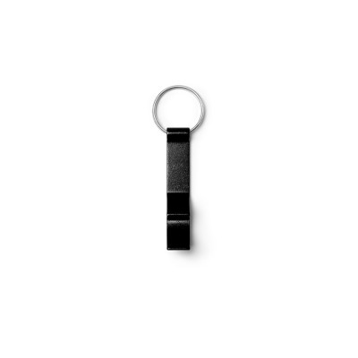 Купить Алюминиевый брелок BIOKO с открывалкой, черный с нанесением логотипа