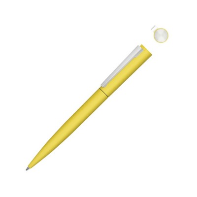 Купить Металлическая шариковая ручка soft touch Brush gum, желтый с нанесением
