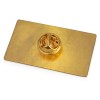Купить Значок металлический Прямоугольник закругленные углы, золотистый с нанесением логотипа