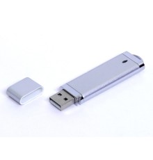 USB-флешка промо на 32 Гб прямоугольной классической формы, серебро