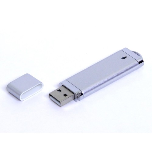 Купить USB-флешка промо на 32 Гб прямоугольной классической формы, серебро с нанесением логотипа