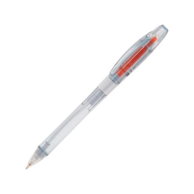 Купить Ручка-маркер пластиковая ARASHI, прозрачный/апельсин с нанесением логотипа