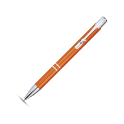 Купить Алюминиевая шариковая кнопочная ручка Moneta, синие чернила, оранжевый с нанесением