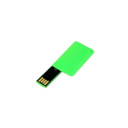 Купить USB-флешка на 8 Гб в виде пластиковой карточки, зеленый с нанесением логотипа