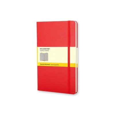 Купить Записная книжка Moleskine Classic (в клетку) в твердой обложке, Large (13х21см), красный с нанесением