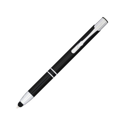 Купить Шариковая кнопочная ручка-стилус Moneta из анодированного алюминия, черный с нанесением