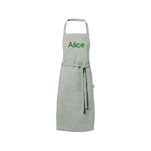 Купить Pheebs 200 g/m2 recycled cotton apron, зеленый яркий с нанесением логотипа