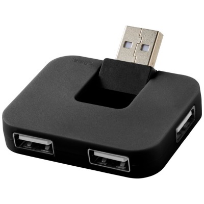 Купить USB Hub Gaia на 4 порта, черный с нанесением