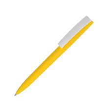 Ручка пластиковая soft-touch шариковая Zorro, желтый/белый