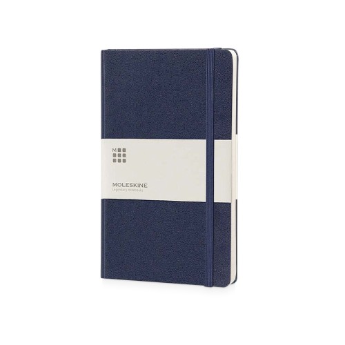 Купить Записная книжка Moleskine Classic (в линейку) в твердой обложке, Pocket (9x14см), синий с нанесением логотипа