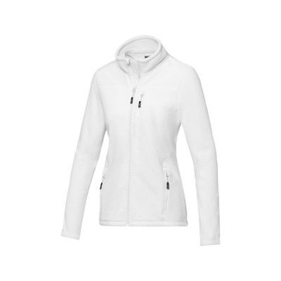 Купить Женская флисовая куртка Amber на молнии из переработанных материалов по стандарту GRS, белый с нанесением логотипа