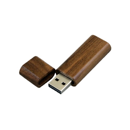 Купить Флешка 3.0 эргономичной прямоугольной формы, с округленными краями, дерево, 32 Гб, коричневый с нанесением логотипа