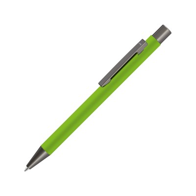 Купить Ручка шариковая UMA STRAIGHT GUM soft-touch, с зеркальной гравировкой, зеленое яблоко с нанесением логотипа
