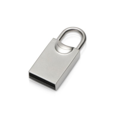 Купить USB-флешка 2.0 на 16 Гб Lock, серебристый с нанесением