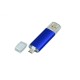 Купить USB-флешка на 64 ГБ.c дополнительным разъемом Micro USB, синий с нанесением логотипа