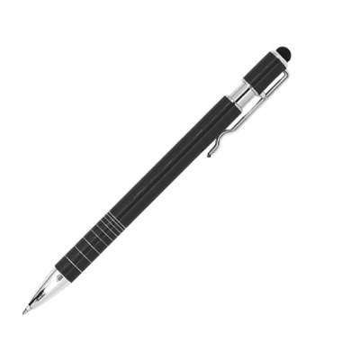 Купить Ручка-стилус металлическая шариковая BORNEO, черный с нанесением логотипа