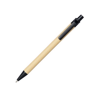 Купить Шариковая ручка Berk из переработанного картона и кукурузного пластика, натуральный/черный с нанесением