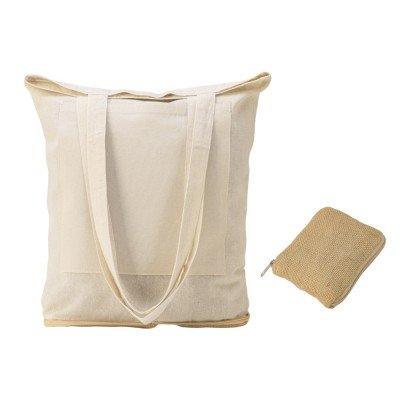 Купить Складная сумка Jute из джута и хлопка, натуральный с нанесением логотипа
