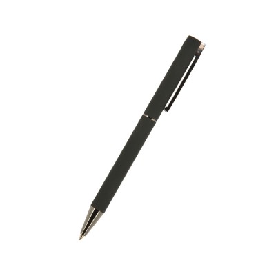 Ручка Bergamo шариковая автоматическая, черный металлический корпус, 0.7 мм, синяя