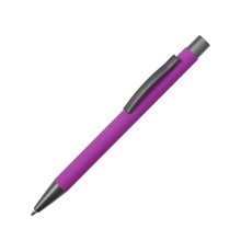 Ручка металлическая soft touch шариковая Tender, фиолетовый/серый