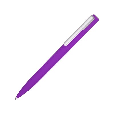 Купить Ручка шариковая пластиковая Bon с покрытием soft touch, фиолетовый с нанесением логотипа