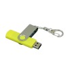 Купить Флешка с  поворотным механизмом, c дополнительным разъемом Micro USB, 32 Гб, желтый с нанесением логотипа