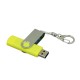 Купить Флешка с  поворотным механизмом, c дополнительным разъемом Micro USB, 32 Гб, желтый с нанесением логотипа