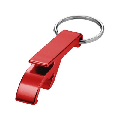 Купить Брелок-открывалка Tao из переработанного алюминия - Красный с нанесением логотипа