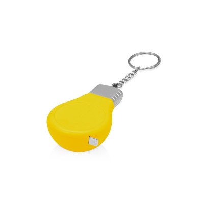 Купить Брелок-рулетка для ключей Лампочка, желтый/серебристый с нанесением