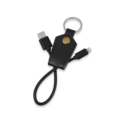 Купить Кабель-брелок USB-Lightning Pelle, черный с нанесением