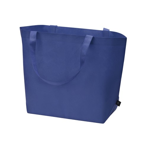 Купить Сумка Reviver с донной складкой из нетканого переработанного материала RPET, синий с нанесением логотипа