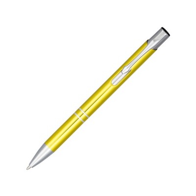 Купить Кнопочная шариковая ручка Moneta из анодированного алюминия, синие чернила, желтый с нанесением