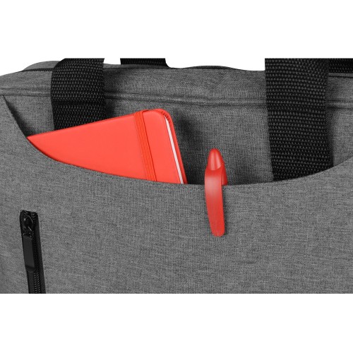 Купить Сумка для ноутбука Wing с вертикальным наружным карманом, серый (Р) с нанесением логотипа