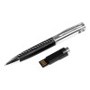 Купить Флешка в виде ручки с мини чипом, 64 Гб, черный/серебристый с нанесением логотипа