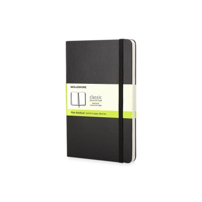 Купить Записная книжка Moleskine Classic (нелинованный) в твердой обложке, Pocket (9x14см), черный с нанесением логотипа