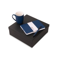 Подарочный набор c блокнотом C2, ручкой и кружкой, темно-синий