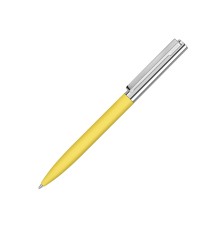 Ручка металлическая шариковая Bright GUM soft-touch с зеркальной гравировкой, желтый