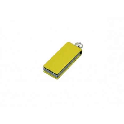 Купить Флешка с мини чипом, минимальный размер, цветной  корпус, 64 Гб, желтый с нанесением логотипа