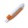 Купить Ручка пластиковая шариковая HINDRES, белый/апельсин с нанесением логотипа