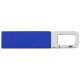 Купить Флеш-карта USB 2.0 16 Gb с карабином Hook, синий/серебристый с нанесением логотипа