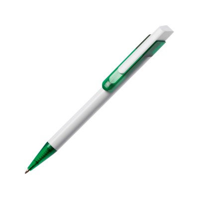 Купить Ручка шариковая Бавария белая/зеленая с нанесением