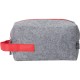 Купить Косметичка из РПЕТ фетра с ручкой Felt, серый с красным с нанесением логотипа