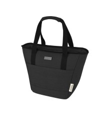 Пищевая сумка-холодильник Joey из брезента, переработанного по стандарту GRS, объемом 6 л на 9 банок, черный