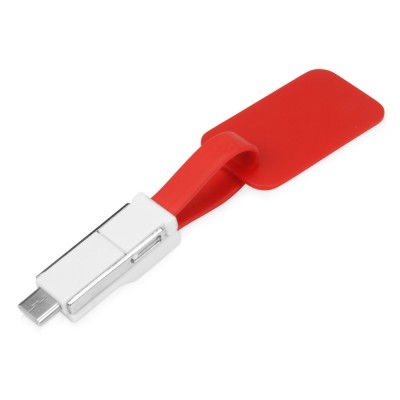 Купить Зарядный кабель 3-в-1 Charge-it, красный с нанесением