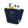 Купить Пищевая сумка-холодильник Joey из брезента, переработанного по стандарту GRS, объемом 6 л на 9 банок, темно-синий с нанесением логотипа