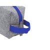 Купить Косметичка из РПЕТ фетра с ручкой Felt, серый с синим с нанесением логотипа